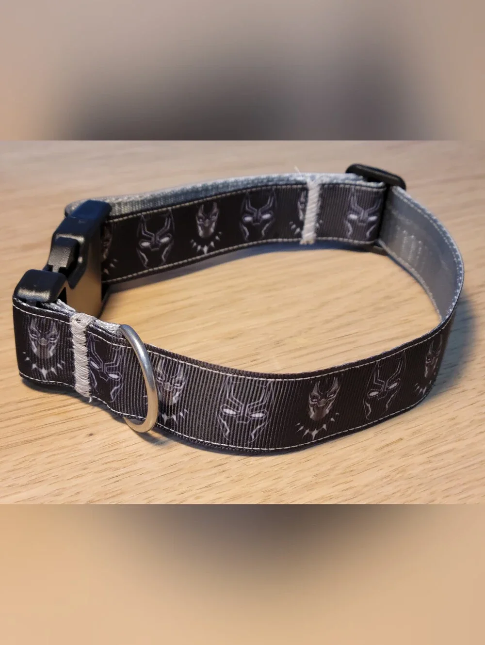 Marvel Black Panther Adjustable Dog Collar, Black/Gray, Size Small To Med Disney